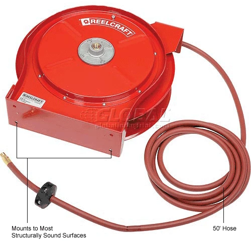 Reelcraft 5650 OLP 3/8"x50' 300 PSI Premium Duty All Steel Spring Retractable Compact Hose Reel 14 Reelcraft 5650 OLP 3/8"x50' 300 PSI Premium Duty All Steel Spring Retractable Compact Hose Reel - Image 12