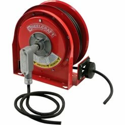 Reelcraft L 3030 123 X Compact Steel Power Cord Reel, 20A, 12/3, 30' Cord w/ Flying Leads