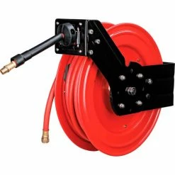 Global Industrial™ Spring Retractable Steel Hose Reel w/ 3/8" x 50'L Hose, 300 PSI -Cord Reels Shop 534173 02