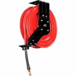 Global Industrial™ Spring Retractable Steel Hose Reel w/ 3/8" x 50'L Hose, 300 PSI -Cord Reels Shop 534173 03