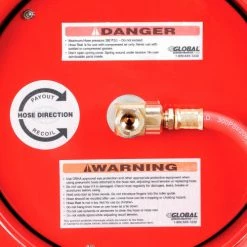 Global Industrial™ Spring Retractable Steel Hose Reel w/ 3/8" x 50'L Hose, 300 PSI -Cord Reels Shop 534173 10