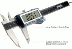 Fowler 54-103-006-0 Xtra-Value Plus 0-6"/150MM Fractional XL Display Stainless Digital Caliper -Cord Reels Shop 534604IN 1wco