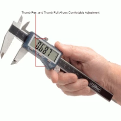 Fowler 54-103-006-0 Xtra-Value Plus 0-6"/150MM Fractional XL Display Stainless Digital Caliper -Cord Reels Shop 534604IN 2wco