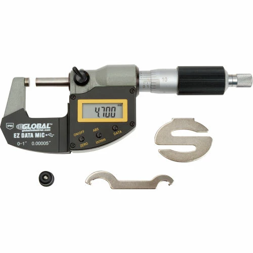Global Industrial 0-1"/25.4MM Twin Force IP65 Digital Electronic & Analog Micrometer 4 Global Industrial 0-1"/25.4MM Twin Force IP65 Digital Electronic & Analog Micrometer - Image 2