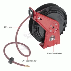 Reelcraft RT425-OLP 1/4"x 25' 300 PSI Medium Duty Low Pressure Spring Retractable Hose Reel -Cord Reels Shop 854100 2wco