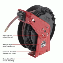 Reelcraft RT625-OLP 3/8"x 25' 300 PSI Medium Duty Low Pressure Spring Retractable Hose Reel -Cord Reels Shop 854109 1wco 1