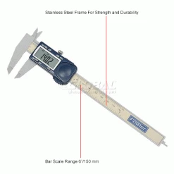 Fowler 54-101-175-0 Poly-Cal 0-6''/150MM Fractional Large Easy-Read Display Plastic Digital Caliper -Cord Reels Shop B228405IN 1wco