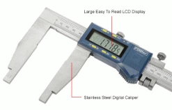 Fowler 54-100-024-1 Xtra-Range 0-24''/600MM Elongated Jaws Stainless Digital Caliper W/ Data Output -Cord Reels Shop B228411IN 2wco