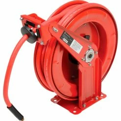 Florida Pneumatic 6801 3/8"x50' 300 PSI Spring Retractable Low Pressure Steel Hose Reel