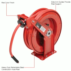Florida Pneumatic 6801 3/8"x50' 300 PSI Spring Retractable Low Pressure Steel Hose Reel 17 Florida Pneumatic 6801 3/8"x50' 300 PSI Spring Retractable Low Pressure Steel Hose Reel -Cord Reels Shop B236307IN 1wco
