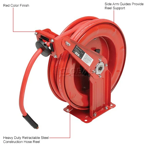 Florida Pneumatic 6801 3/8"x50' 300 PSI Spring Retractable Low Pressure Steel Hose Reel 8 Florida Pneumatic 6801 3/8"x50' 300 PSI Spring Retractable Low Pressure Steel Hose Reel - Image 6