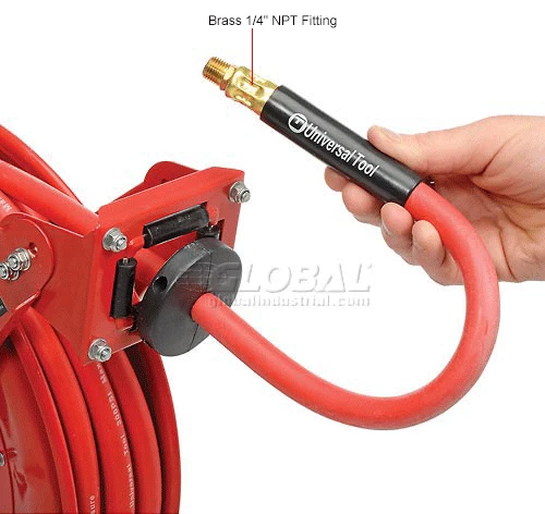 Florida Pneumatic 6801 3/8"x50' 300 PSI Spring Retractable Low Pressure Steel Hose Reel 10 Florida Pneumatic 6801 3/8"x50' 300 PSI Spring Retractable Low Pressure Steel Hose Reel - Image 8