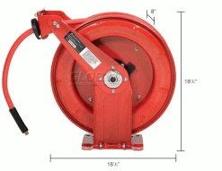 Florida Pneumatic 6801 3/8"x50' 300 PSI Spring Retractable Low Pressure Steel Hose Reel 20 Florida Pneumatic 6801 3/8"x50' 300 PSI Spring Retractable Low Pressure Steel Hose Reel -Cord Reels Shop B236307IN dim