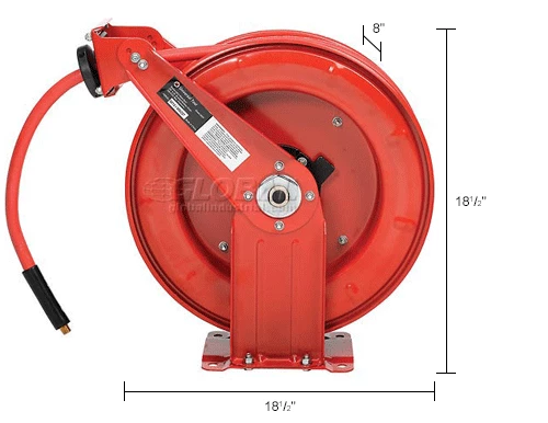 Florida Pneumatic 6801 3/8"x50' 300 PSI Spring Retractable Low Pressure Steel Hose Reel 11 Florida Pneumatic 6801 3/8"x50' 300 PSI Spring Retractable Low Pressure Steel Hose Reel - Image 9