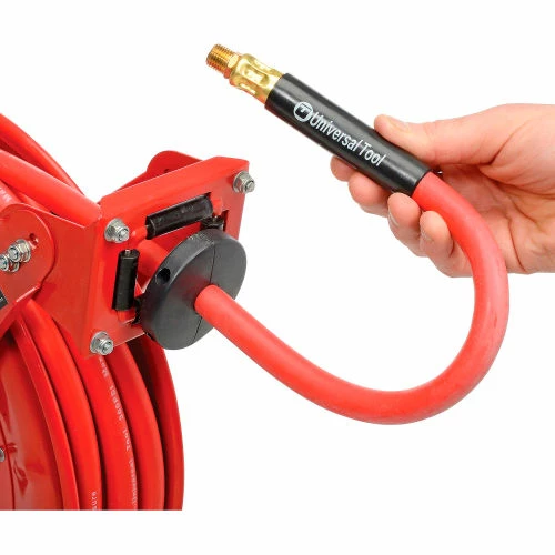 Florida Pneumatic 6801 3/8"x50' 300 PSI Spring Retractable Low Pressure Steel Hose Reel 7 Florida Pneumatic 6801 3/8"x50' 300 PSI Spring Retractable Low Pressure Steel Hose Reel - Image 5