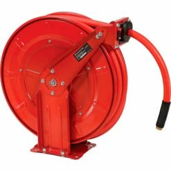 Florida Pneumatic 6802 1/2"x50' 300 PSI Spring Retractable Low Pressure Steel Hose Reel