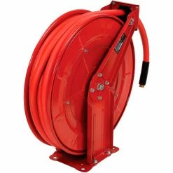 Florida Pneumatic 6802 1/2"x50' 300 PSI Spring Retractable Low Pressure Steel Hose Reel -Cord Reels Shop B236308 02