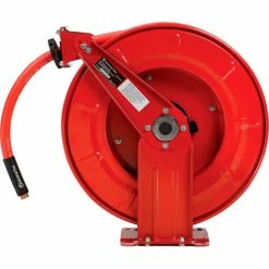 Florida Pneumatic 6802 1/2"x50' 300 PSI Spring Retractable Low Pressure Steel Hose Reel -Cord Reels Shop B236308 04