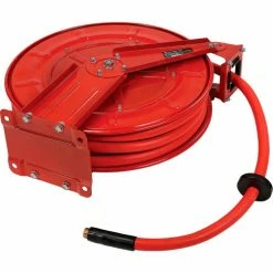 Florida Pneumatic 6802 1/2"x50' 300 PSI Spring Retractable Low Pressure Steel Hose Reel -Cord Reels Shop B236308 05