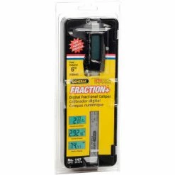 General Tools 147 0-6''/150MM Fractional Extra Large Easy-Read Display Stainless Digital Caliper -Cord Reels Shop B249823 08