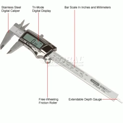 General Tools 147 0-6''/150MM Fractional Extra Large Easy-Read Display Stainless Digital Caliper -Cord Reels Shop B249823 1wco