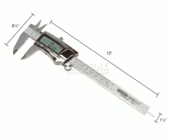 General Tools 147 0-6''/150MM Fractional Extra Large Easy-Read Display Stainless Digital Caliper -Cord Reels Shop B249823 dim