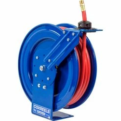 Coxreels Spring Rewind Hose Reel For Air/Water: 1/2" I.D., 50' Hose, 300 PSI