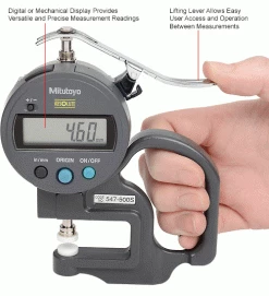 Mitutoyo 547-500S 0-.47" / 0-12MM Digimatic Digital Thickness Gage (.005" Resolution) -Cord Reels Shop B611447 3wco