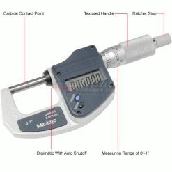 Mitutoyo 293-831-30 Digimatic 0-1"/25.4MM Digital Micrometer W/Ratchet Stop Thimble 11 Mitutoyo 293-831-30 Digimatic 0-1"/25.4MM Digital Micrometer W/Ratchet Stop Thimble -Cord Reels Shop B611563 1wco