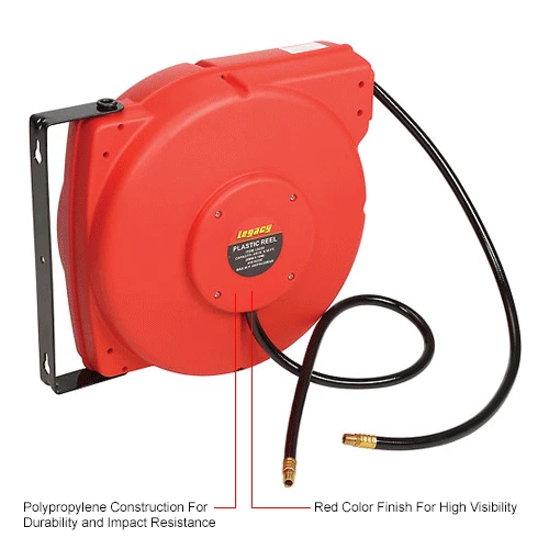 Legacy™ L8250 3/8"x50' 300 PSI Enclosed Chassis Spring Retractable Plastic Air Hose Reel 11 Legacy™ L8250 3/8"x50' 300 PSI Enclosed Chassis Spring Retractable Plastic Air Hose Reel - Image 9