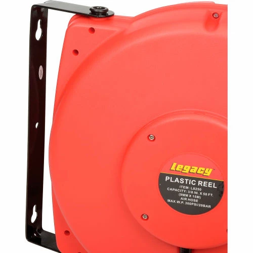 Legacy™ L8250 3/8"x50' 300 PSI Enclosed Chassis Spring Retractable Plastic Air Hose Reel 9 Legacy™ L8250 3/8"x50' 300 PSI Enclosed Chassis Spring Retractable Plastic Air Hose Reel - Image 7