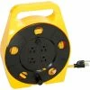 NightStick Bayco® Quad Plug Cord Reel SL-755, 16/3 GA, 25'L Cord, Yellow -Cord Reels Shop B790396