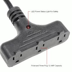 NightStick Bayco® SL-801 Triple Tap Extension Cord, Retractable Reel, 30'L Cord, 14/3 GA, BLK -Cord Reels Shop B790644IN 4wco