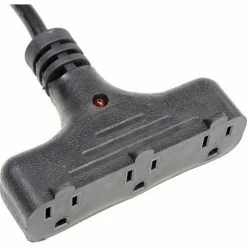 NightStick Bayco® SL-801 Triple Tap Extension Cord, Retractable Reel, 30'L Cord, 14/3 GA, BLK -Cord Reels Shop B790644 05