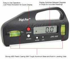 Digi-Pas® DWL-80E Pocket-Sized Digital Level -Cord Reels Shop B962937 1wco