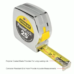 Stanley 33-425 PowerLock® 1" x 25' Classic Tape Measure 18 Stanley 33-425 PowerLock® 1" x 25' Classic Tape Measure -Cord Reels Shop B983634IN 1wco
