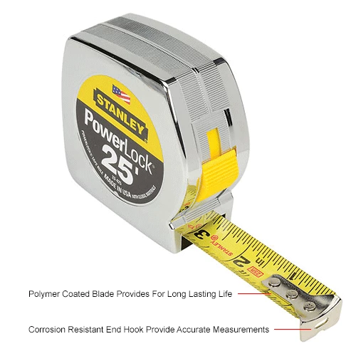 Stanley 33-425 PowerLock® 1" x 25' Classic Tape Measure 8 Stanley 33-425 PowerLock® 1" x 25' Classic Tape Measure - Image 6