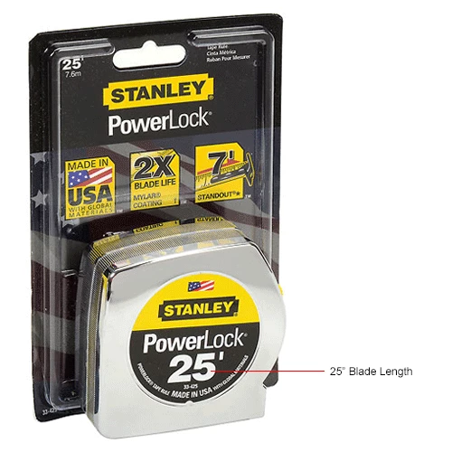 Stanley 33-425 PowerLock® 1" x 25' Classic Tape Measure 11 Stanley 33-425 PowerLock® 1" x 25' Classic Tape Measure - Image 9