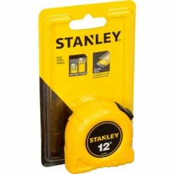 Stanley 30-485 1/2" x 12' High-Vis High Impact ABS Case Tape Rule -Cord Reels Shop B983693 03