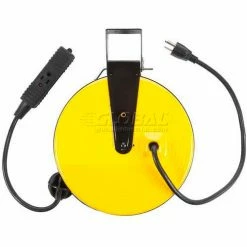 NightStick Bayco® Triple Tap Extension Cord SL-800, Retractable Reel, 30'L Cord, 16/3 GA, Yellow -Cord Reels Shop BYP SL 800