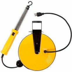Bayco® SL-864 60 LED Work Light, Retractable Cord Reel, 50'L Cord, 18/2 GA, Yellow -Cord Reels Shop BYP SL 864