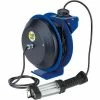 Coxreels EZ-PC13-5016-D Safety Spring Rewind Power Cord Reel: Fluor Angle Light 50' Cord 16AWG -Cord Reels Shop COE EZ PC13 5016 D