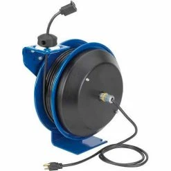 Coxreels PC13-5016-A Power Cord Spring Rewind Reel: Single Industrial Receptacle, 50' Cord, 16 AWG