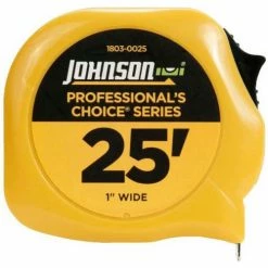 Johnson Level & Tool Johnson Level 1803-0025 25' Professionals Choice Power Tape -Cord Reels Shop JLT 1803 0025