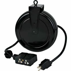 Lind Equipment LE2620B12Q Ind. Cord Reel, 20' 12/3 SJTOW, 4 X 5-20 Out, 5-15P Plug, Circuit Breaker
