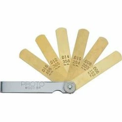 Proto J000BR 6 Blade Non-Magnetic Feeler Gauge Set, 1/2" x 3" Blades